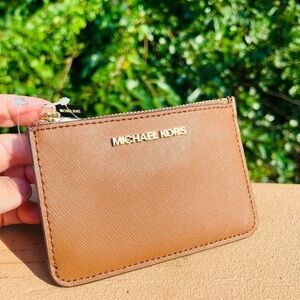 Michael Kors Leather Cardholder Wallet with Key Ring ID Case Zip NWT